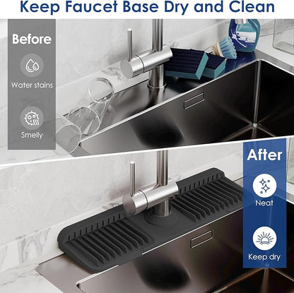 17.7 Inch Silicone Faucet Mat for Kitchen Sink Splash Guard