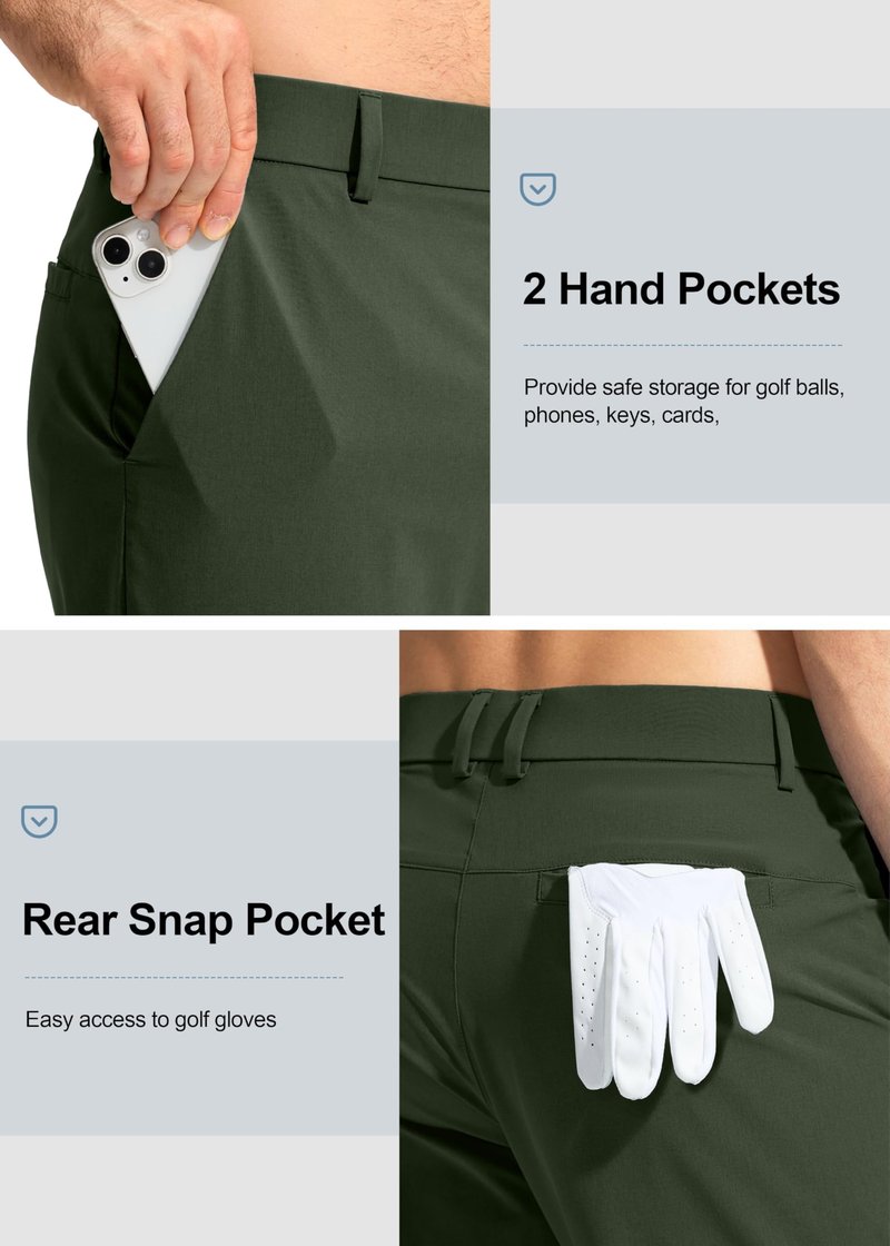 Pudolla Dress Pants for Men Golf Pants Stretch Work Dress Comfy Pants 30 Lightweight Quick Dry Casual Slacks Trousers(Vivid Blue 33Wx30L)