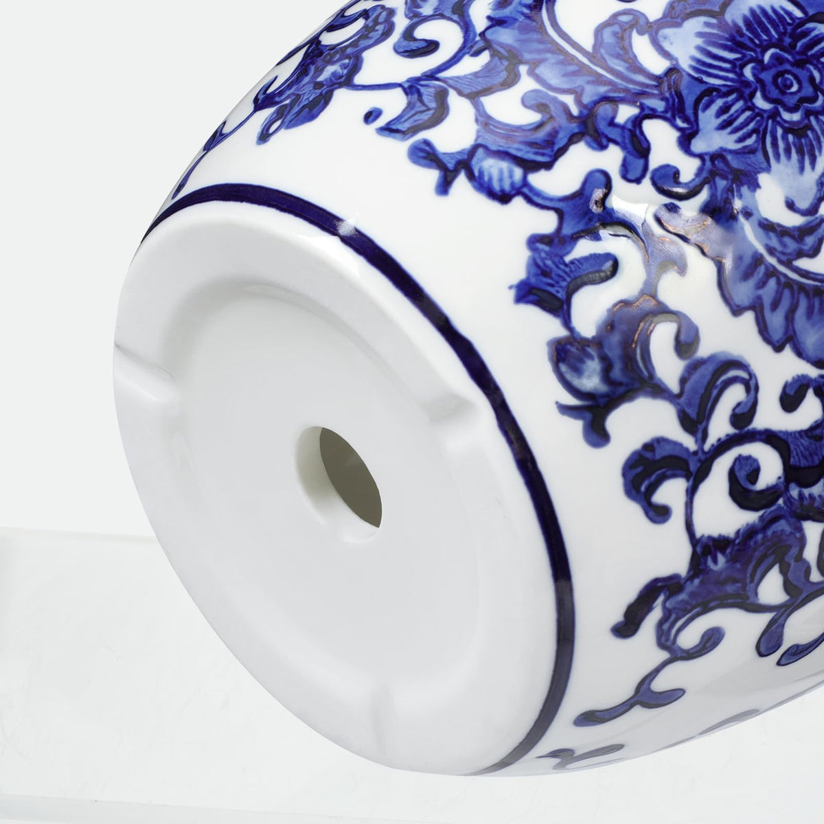 Set of 2 Ceramic Blue and White Plant Pots with Drainage Hole and Saucers, 4.3/5.5 Inches Ceramic Planters Round Flower Pots for Indoor Plants Succulent Cactus Orchid Flower, Indoor Outdoor Decor