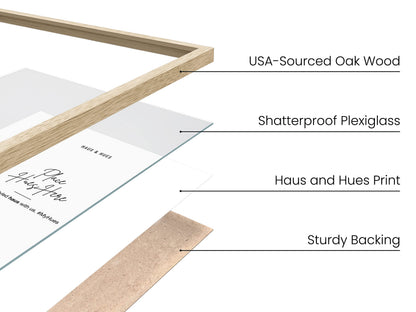 HAUS AND HUES Beige Oak Wood 11x14 Picture Frame - Modern Wood Wall Art Display - Lightweight 11x14 Frame for Art Prints, Photos, Posters - Ready-to-Hang Vertically & Horizontally (Set of 6)