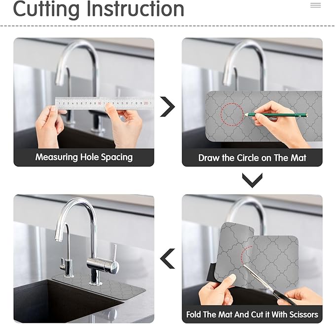 Kitchen Sink Splash Guard 1 PC 14.7 Inch Sink Faucet Mat Splash Guard
