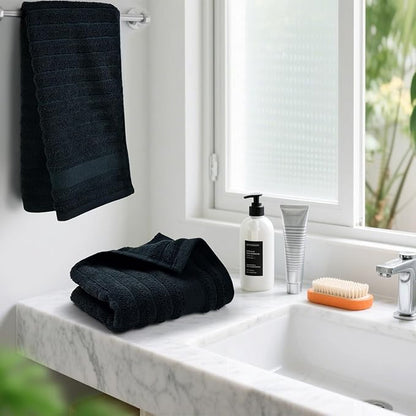 Jacquotha 4-Pack Bathroom Hand Towels Ribbed – Guest Room & Spa Premium Cotton
