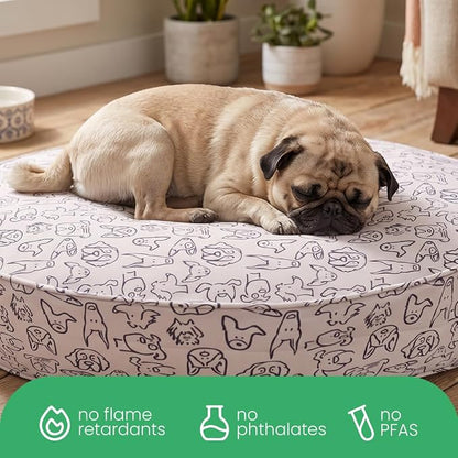 Molly Mutt Only You Dog Bed Duvet Cover, 100% Cotton Canvas Cover for Dog, Puppy, or Cat Bed, Durable, Washable, and Free of Harmful Chemicals, Round, 36"x5"