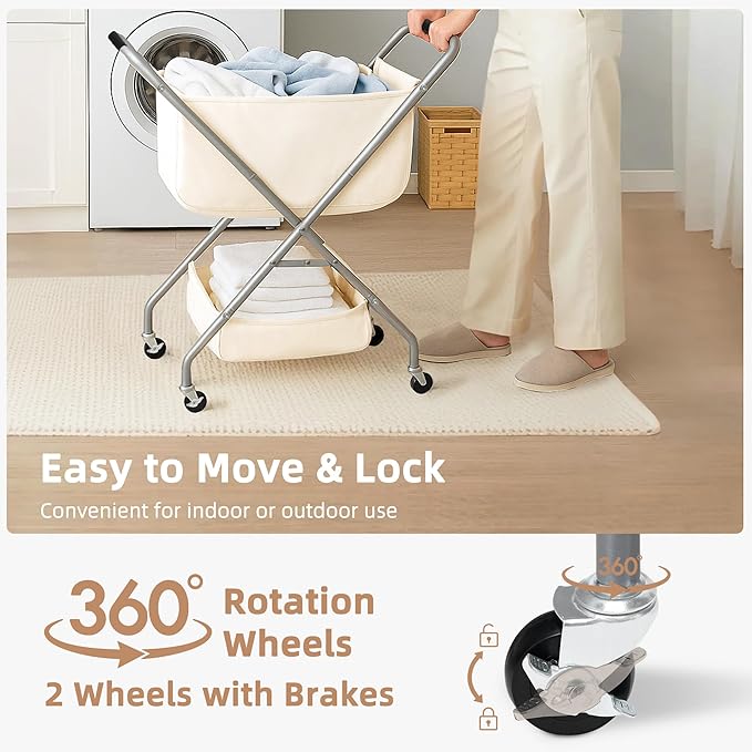 STORAGE MANIAC Collapsible Laundry Cart