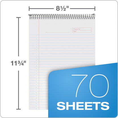 Tops Docket Gold Project Planner, 8-1/2" x 11-3/4", Top-Wire Bound, Project Rule, Poly Cover, 70 Sheets (99710) - White