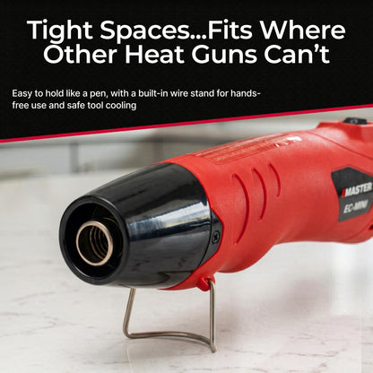 Master Appliance EC-MINI Heat Gun for Crafts, Shrink Wrap, Heat Shrink Tubing, Wire Connectors, Electrical Connectors, Epoxy Resin, Candle Making Heatgun, Embossing Hot Air Gun w/Heat Shrink Reflector
