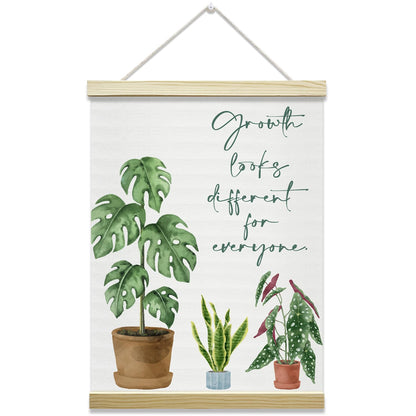 Mental Health Poster Hanger Frame-Growth Looks Different for Everyone, Positive Posters Canvas Wall Art for Therapy Counseling Office Classroom Decor, 12x16 Inches -020