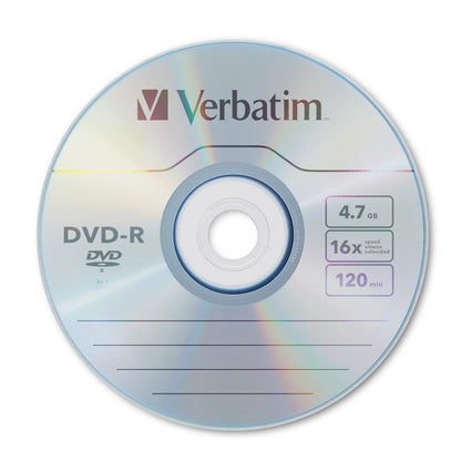 Verbatim DVD-R Blank Discs AZO Dye 4.7GB 16X Recordable Disc - 100 Pack Spindle Frustration Free Packaging
