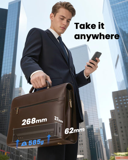 TATTMUSE Inkless Portable Printers Wireless for Travel, Small Thermal Printer Compatible with iPhone Laptop, Bluetooth Mobile Printer for School/Office/Home Use Support 8.5" X 11" Thermal Paper