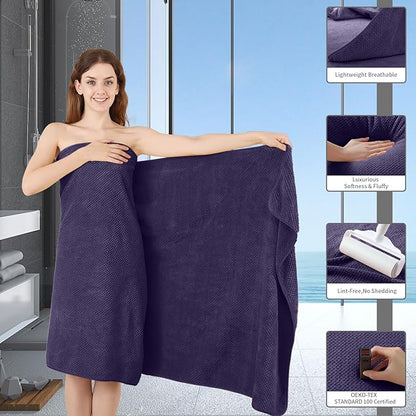 Extra Large Bath Towel Set of 4, Oversized Bath Sheet Super Soft Highly