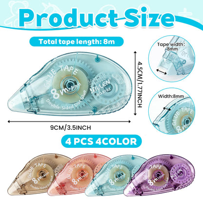 houlishu 8 Pcs Double Sided Tape Roller, Scrapbook Supplies, Double-Sided Adhesive Tape Runner for Wrapping, Paper Handicraft,Crafts Gift Wrap and Arts Projects