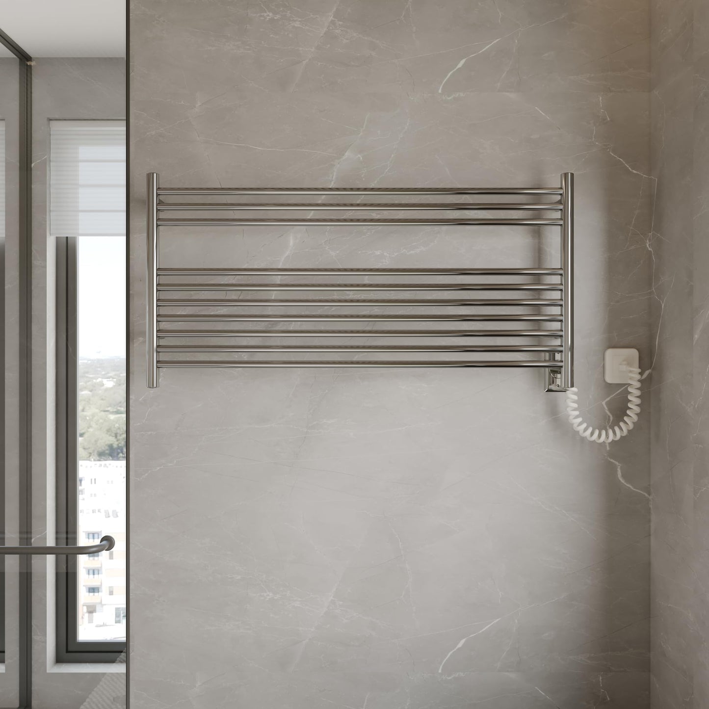 HEATGENE Towel Warmer Wall-Mounted Hardwired Heated Towel Rack Hot Towel Bar Brushed