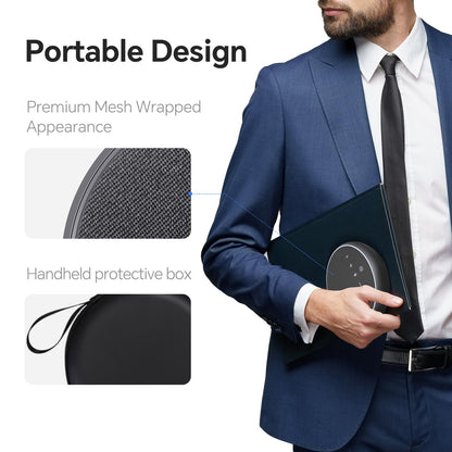 N newline Conference Speaker and Microphone, 2 Mics 360° Voice Pickup, AI Noise Reduction & Clear Calls, USB & Bluetooth Speakerphone, Up to 12H Call Time, for Small-to-Mid Meetings & Home Office