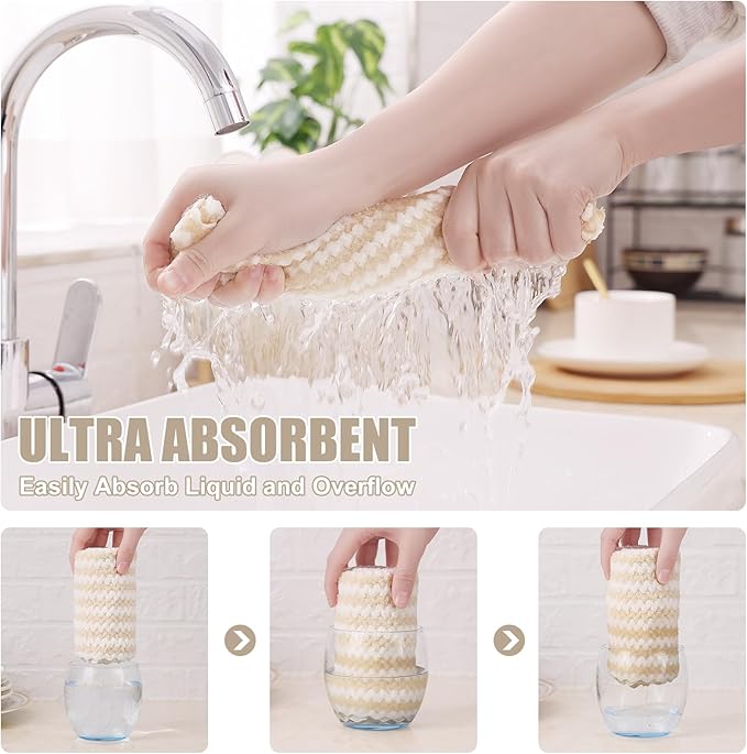 Homaxy 12 Pack Kitchen Dish Cloths, Ultra Soft and Absorbent Dish Towels