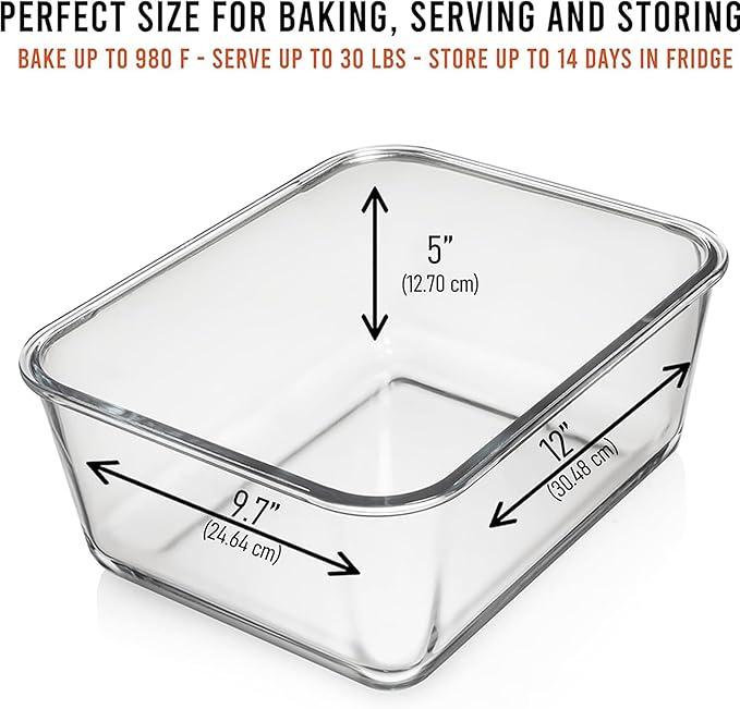 6500 ML / 220 oz / 28 Cup LARGE Glass Food Storage Container
