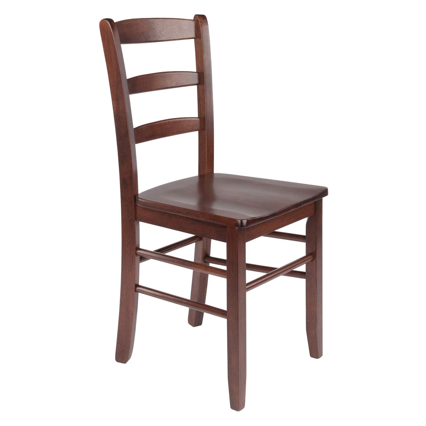 Winsome Benjamin Ladder Back Chair Set of 2 in Walnut, Classic Backed Kitchen & Dining Room Chairs, Simple & Elegant Home Seating Solution, Great for Office, Hallway, Bedroom