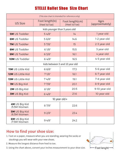 Stelle Ballet Shoes for Girls Toddler Ballet Slippers Soft Leather Boys Dance Shoes for Toddler/Little Kid/Big Kid(Black, 4MB)