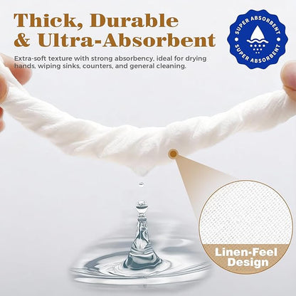 GINKGO 200 Pack Disposable Linen-Feel Guest Hand Towels, Thick & Absorbent