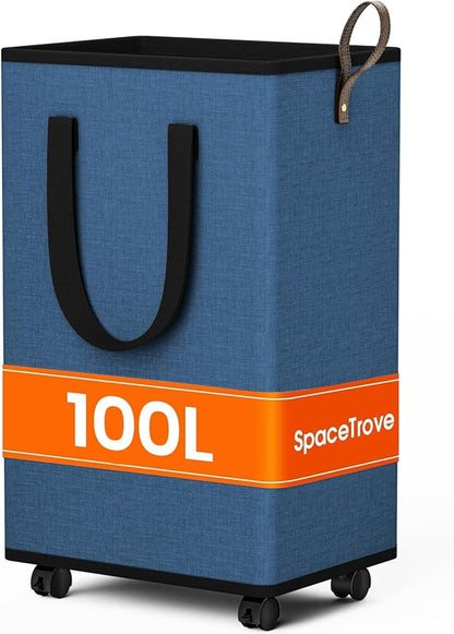 Laundry Basket with Wheels, Collapsible Laundry Baskets, Laundry Hamper with