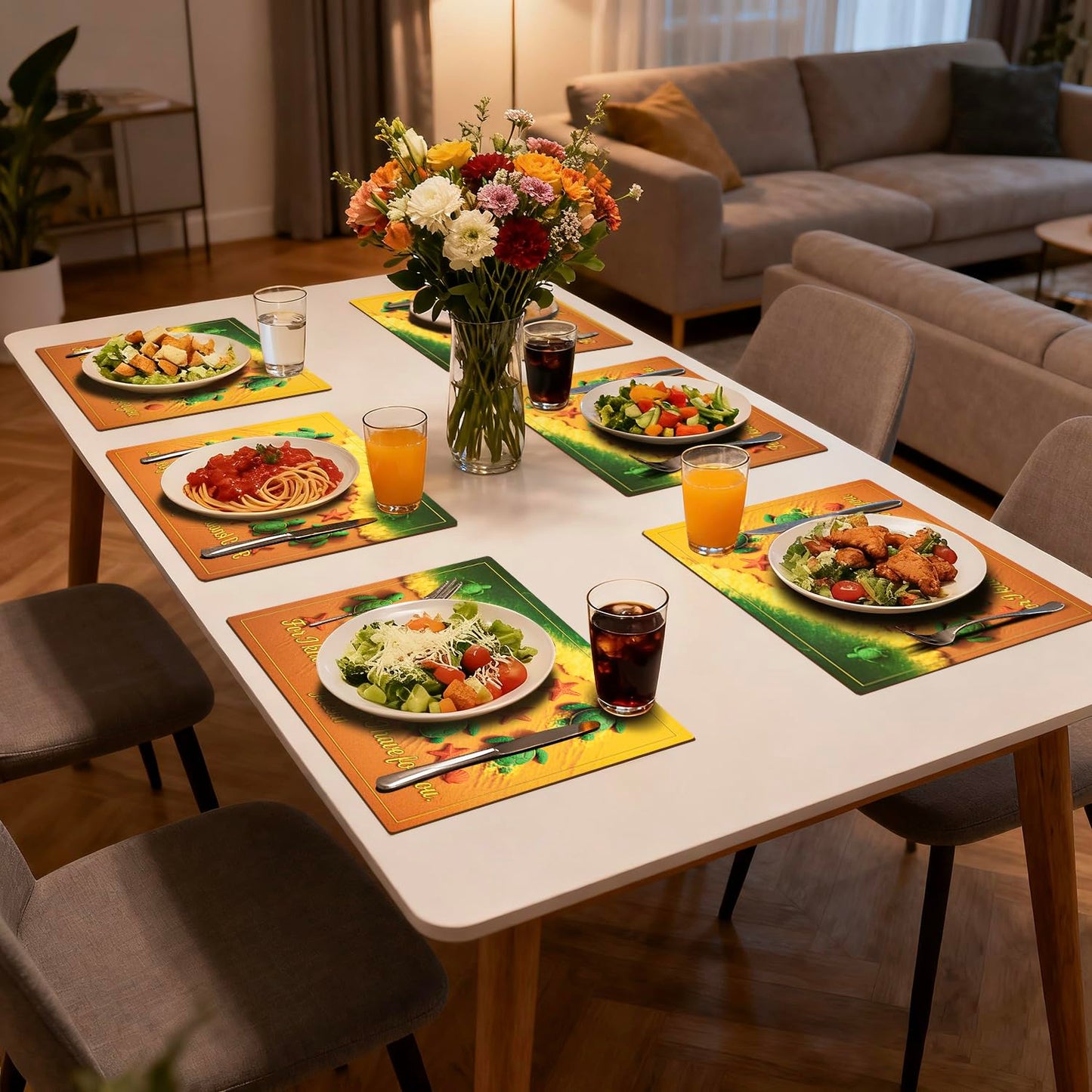 Christian Bible Verse Placemats, Jeremiah 29 11, Set of 6, Cork Backed Wood Table Mats, Heat Resistant Scripture Dining Decor, Large 15.7 x 11.4 Inch, Durable and Easy to Clean