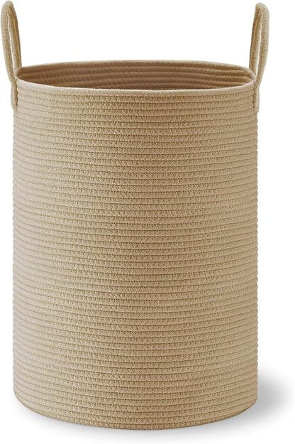 VIPOSCO Large Laundry Hamper, Tall Woven Rope Storage Basket