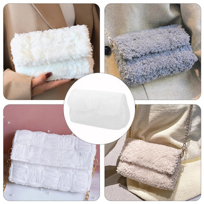 KALLORY 6Pcs DIY Plastic Mesh Canvas Sheets, Clear Plastic Mesh Sheet for Crochet Purse Making Embroidery Blank Needlepoint Canvas Craft Acrylic Yarn Crafting Knit Crochet Project