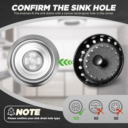 Mudder 3 Pcs Kitchen Sink Drain Strainer and Stopper Stainless Steel Garbage