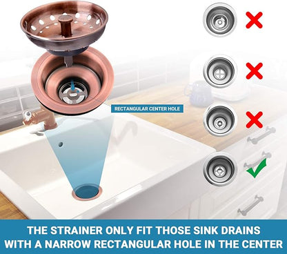 KONE Copper Kitchen Sink Strainer Basket,
