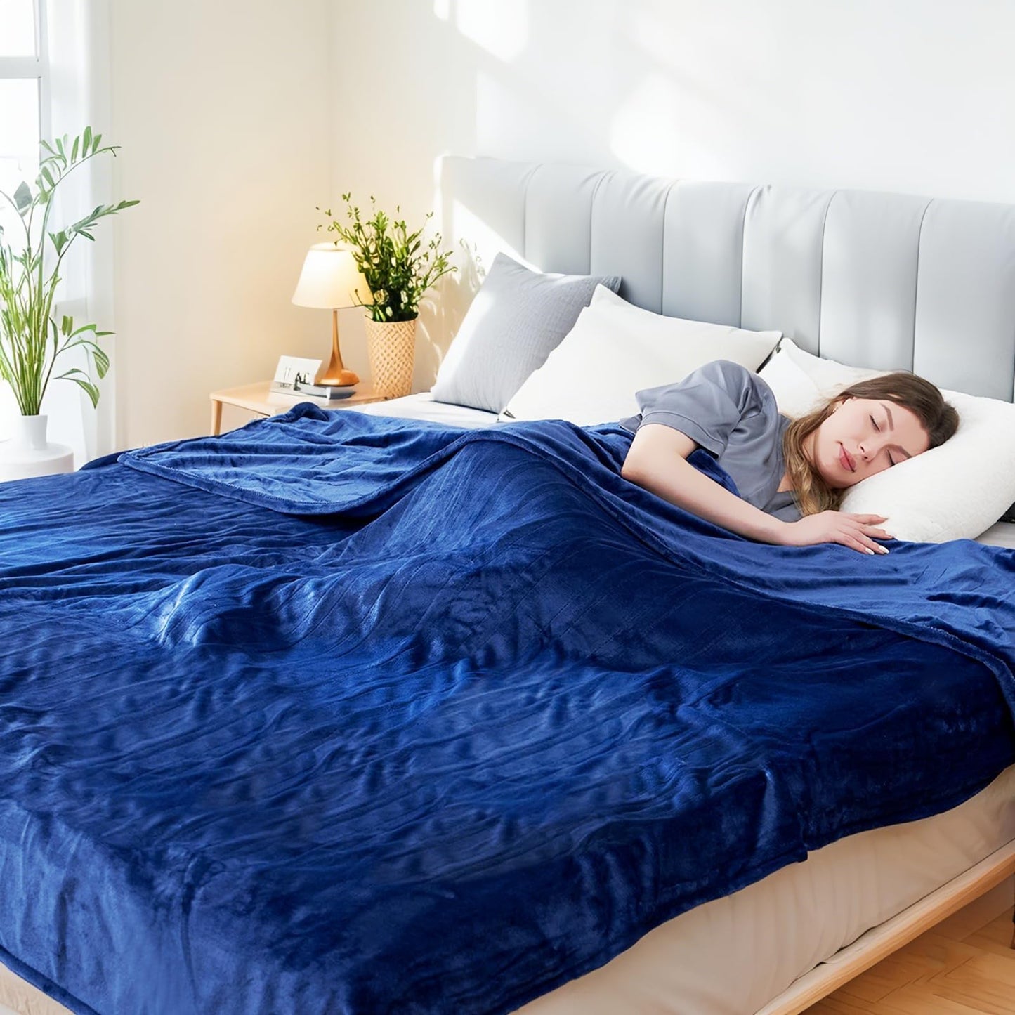 Electric Heated Blanket Full Size 72"x84", Cozy Large Oversized, 5 Heating Levels & 10 Hours Auto Off, Cozy for Bed, Sofa, & Office, Machine Washable, Purple