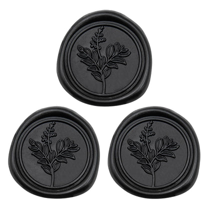 Uwilowe 60 Pcs Black Wax Seal Stickers, Wedding Invitation Accessories Wax Stickers - Peferct for Wedding Accessories Sticker, Gift Box Craft Wrapping, Christmas Cards Envelope Seals
