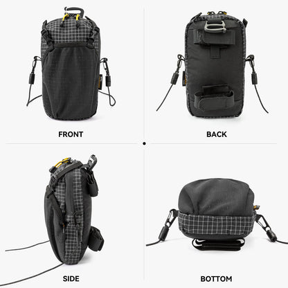 HIKEMAN Backpack Shoulder Strap Pouch - Smartphone Strap Pack,Waterproof Backpack Strap Pocket Attachment Bag for Hikers,Small Crossbody Bag Waist Pack for Sports Hiking Camping(Grey)
