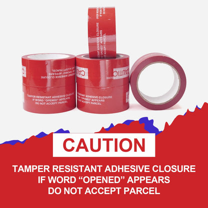JKMCIM 1 Roll 100% Total Transfer Tamper Evident Tape Security Tape Packaging Tape for Boxes(2 Inch X 55 Yards X 2 Mil,Red)