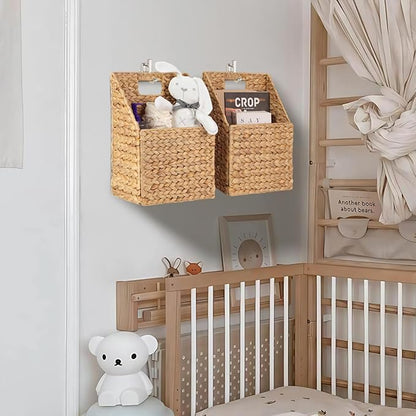 Wicker Hanging Storage Basket, Water Hyacinth Baskets, Wall Decor Hyacinth