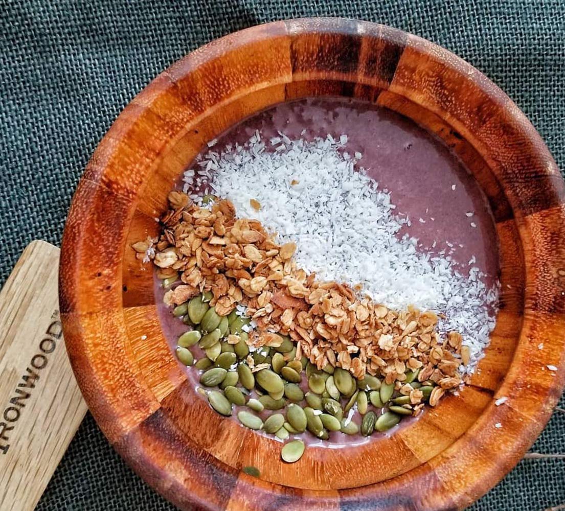 Ironwood Gourmet Salinas Small Salad Bowl Set, Set of 4 Individual Sized Wooden Salad Bowls, 7" x 3"