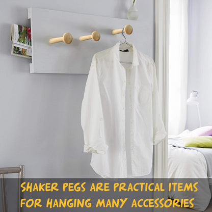 Sfcddtlg 24PCS Wooden Shaker Peg Wood Screw-3.7 Inch on Shaker Pegs Unfinished Wood Shaker Racks for Hanging Clothes Hats Towel Paint DIY(24PCS)