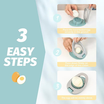 BlingKingdom Egg Slicer Easy to Clean Egg Cutter with Stainless Steel Wire for Kitchen Soft Fruit, Strawberrys kiwis Sandwiches Salads