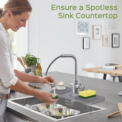 15 Inch Silicone Faucet Mat for Kitchen Sink Splash Guard – 2025 Upgraded