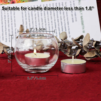 PINIWON 12pcs Clear Glass Tealight Candle Holder, Round Votive Candle Holders, Small Bowl Candle Holder Bulk for Wedding Table Centerpieces Home Decor
