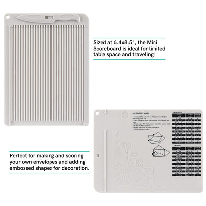2Pcs Score Board Multi-Purpose Scoring Board Envelope Maker with Bone Folder and 3 in 1 Corner Rounder Paper Punchfor Card Making and DIY Projects Multi- Purpose Scoring Board & Score and Fold Tools