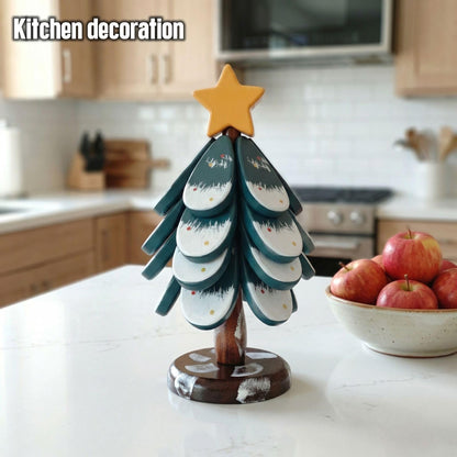 Green Wooden Trivet Tree - High End Wood Coasters Resistant Trivets for Hot Dishes & Pans - Kitchen Decorations Table Centerpieces Senior Birch Material