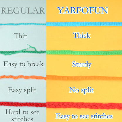 6 Pack Beginners Crochet Yarn Cotton for Beginners Crocheting and Knitting Cotton Nylon Blend Easy Yarn for Beginner Crochet Kit-Bright Series
