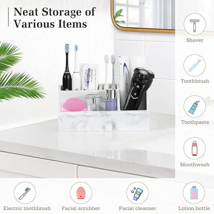 Luxspire Electric Toothbrush Holders, Bathroom Organizer Countertop Caddy 5