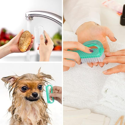 Handle Grip Nail Brush, Hand Fingernail Brush Cleaner Scrubbing Kit Pedicure