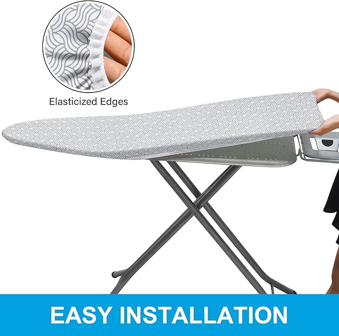 Dalykate Ironing Board Cover and Pad, Thick Padding, Elastic Edge, Scorch &