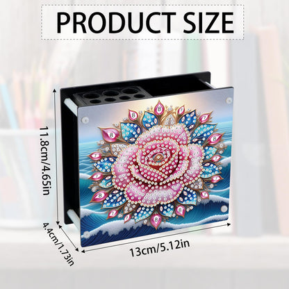 AiYuanzsh DIY 5D Diamond Painting Pen Holder Set – Floral Pencil Holder Craft Kit for Desk, Decorative Diamond Art Organizer for School, Office, and Home