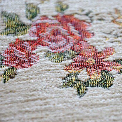UKELER Rustic Shabby Rose Rug Luxury Vintage Elegant Traditional Rugs Accent Floral Rugs Carpet for Home Living Room/Bedroom, 4' x 6', Country Rose