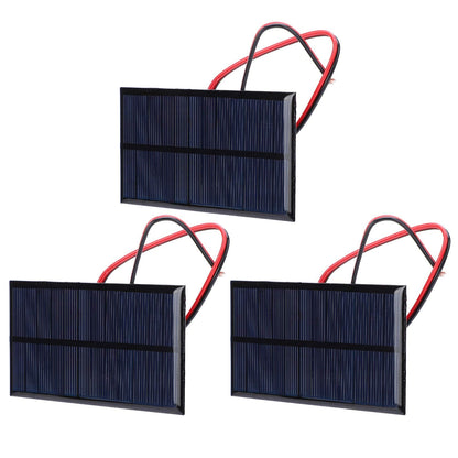 3Pcs Mini Solar Panel DC 6V Polysilicon Solar Cell Charger Module Solar DIY System Kits with 30cm Cable