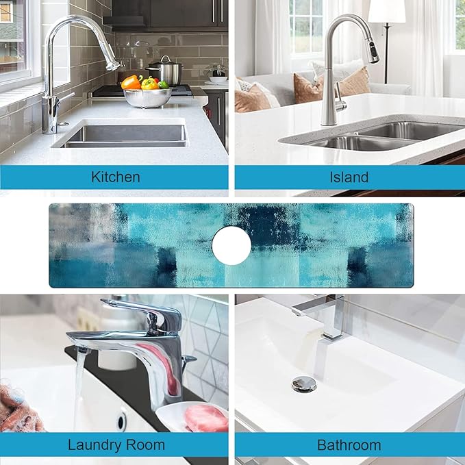 Kitchen Sink Splash Guard Faucet Mat Super Absorbent Fast Drying Mat Sink