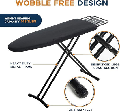 Ironing Board Full Size, RAINHOL 54"x13" Heavy Duty Compact Ironing Board