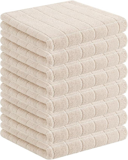Homaxy 100% Cotton Terry Kitchen Towels, Checkered Designed, Soft and Super